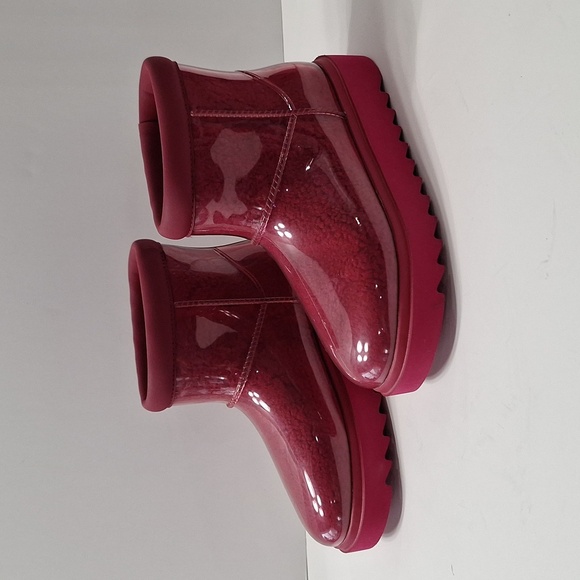 Koolaburra by UGG NEW Pink Clear Y2K Coquette Waterproof Mini Boots Size 6 - Picture 4 of 15